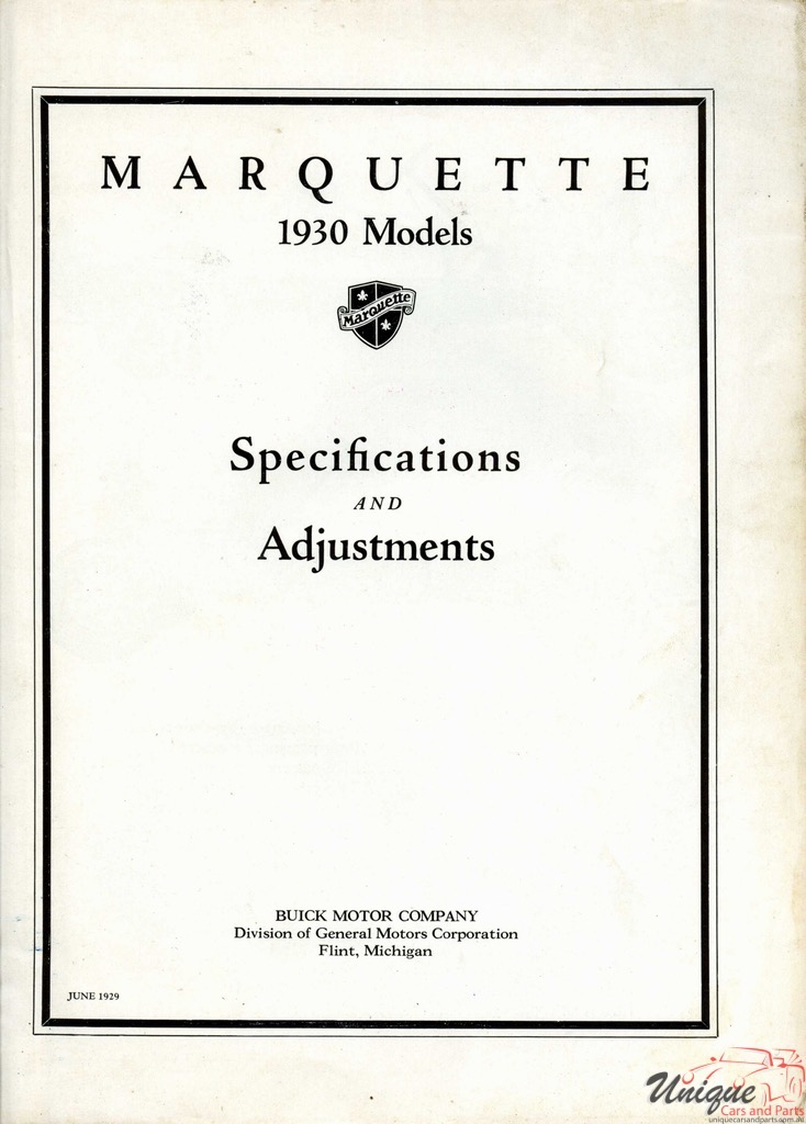 1930 Buick Marquette Specifications Booklet Page 4